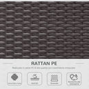 Set Salotto da Giardino in Rattan Sintetico 6 Poltrone e Tavolino Marrone 