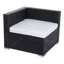 Set Salotto da Giardino in Rattan Sintetico 6 Poltrone e Tavolino Marrone 