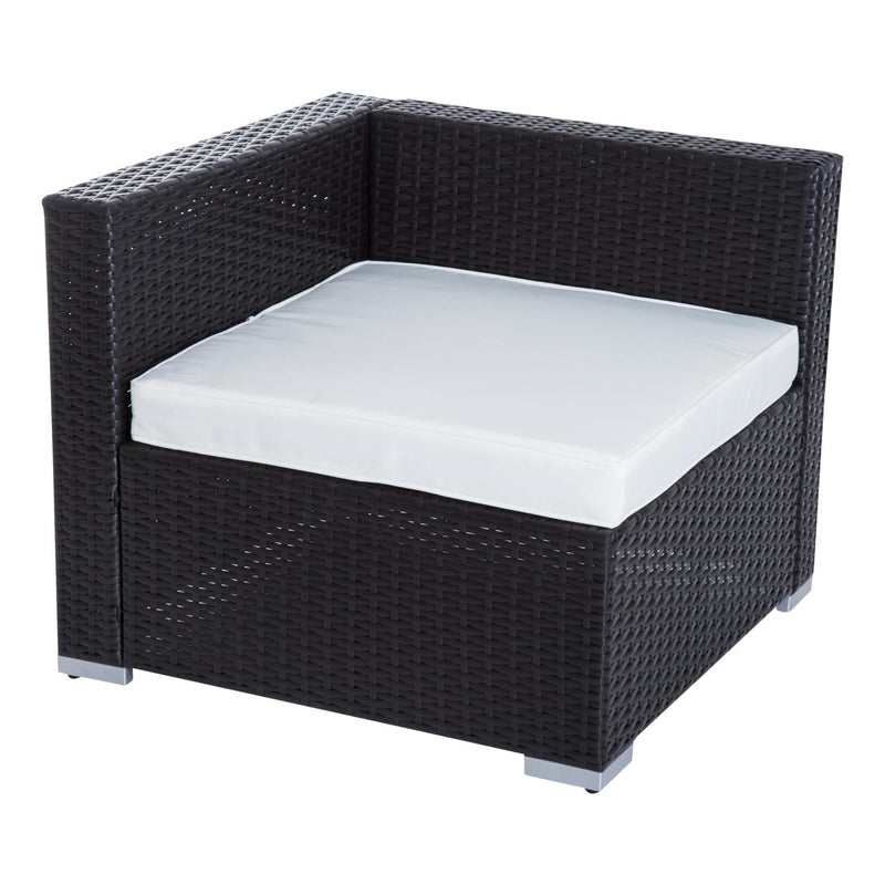 Set Salotto da Giardino in Rattan Sintetico 6 Poltrone e Tavolino Marrone 