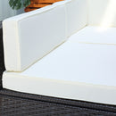 Set Salotto da Giardino in Rattan Sintetico 6 Poltrone e Tavolino Marrone 