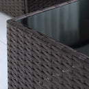 Set Salotto da Giardino in Rattan Sintetico 6 Poltrone e Tavolino Marrone 