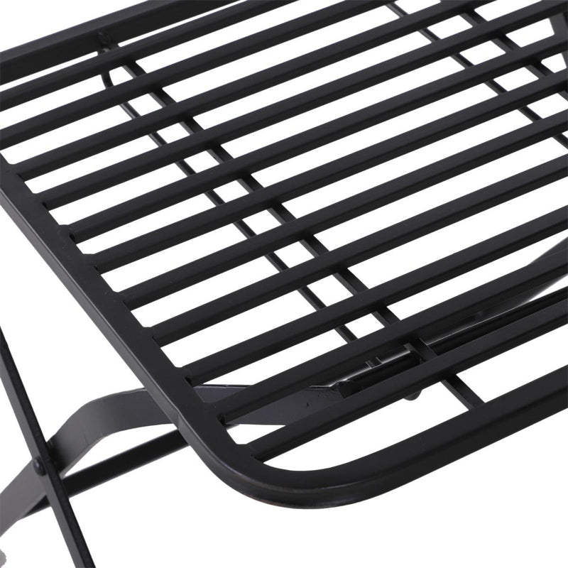 Set Tavolino e 2 Sedie da giardino pieghevoli in metallo Nero 