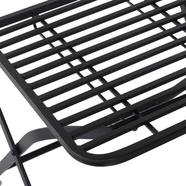 sconto Set aus Couchtisch und 2 klappbaren Gartenstühlen aus schwarzem Metall