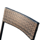 Set Tavolo e 6 Sedie Pieghevoli da giardino in Acciaio e Legno Marrone 