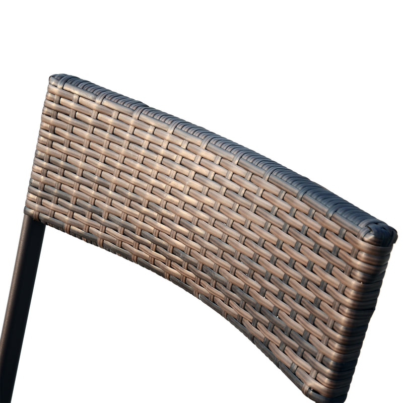 Set Tavolo e 6 Sedie Pieghevoli da giardino in Acciaio e Legno Marrone 