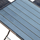 Set Tavolo e 6 Sedie Pieghevoli da giardino in Acciaio e Legno Marrone 