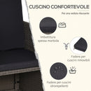 Set Tavolo e 4 Sedie da giardino in Rattan Sintetico e Acciaio con 4 Poggiapiedi Grigio 