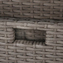 Set Tavolo e 4 Sedie da giardino in Rattan Sintetico e Acciaio con 4 Poggiapiedi Grigio 