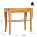 Sgabello con Ripiano Portaoggetti in Bambù Naturale 