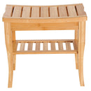 Sgabello con Ripiano Portaoggetti in Bambù Naturale 