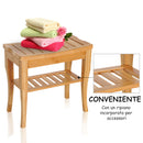 Sgabello con Ripiano Portaoggetti in Bambù Naturale 