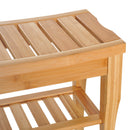 Sgabello con Ripiano Portaoggetti in Bambù Naturale 