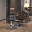 Sgabello a sella per parrucchiere regolabile nero 