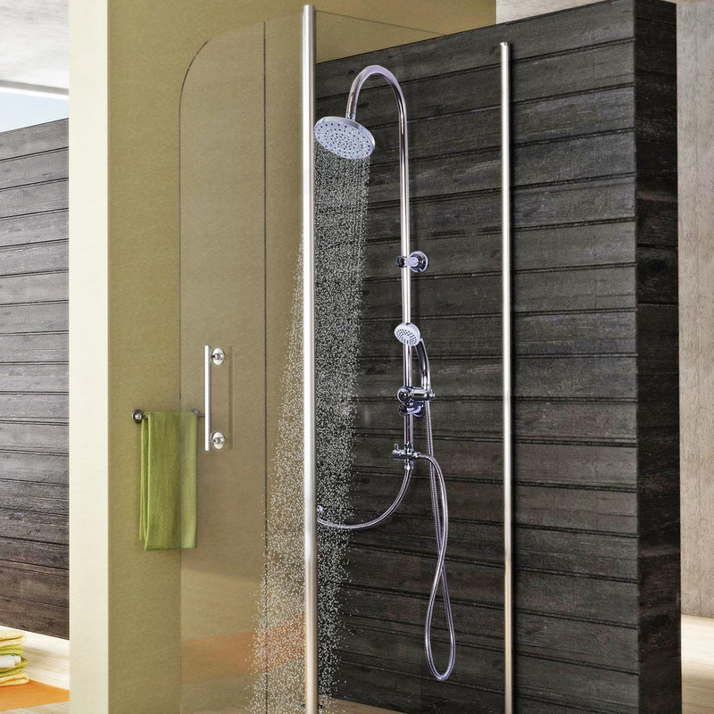 Saliscendi Soffione Doccia in Acciaio Inox con Augelli Autopulenti 103x31.5x15 cm 