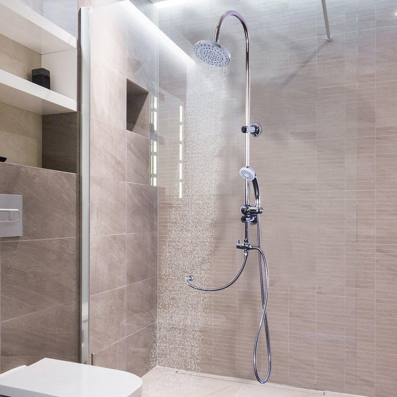 Saliscendi Soffione Doccia in Acciaio Inox con Augelli Autopulenti 103x31.5x15 cm 