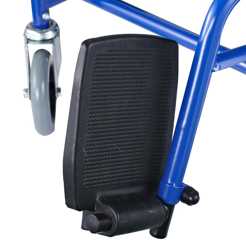 Sedia a Rotelle Bagno con Vaso Rimovibile in Ferro Nero e blu 83x53x85 cm 