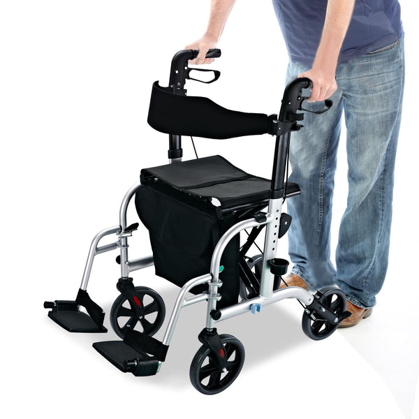 Faltbarer Rollator mit Sitzgriff und Aluminiumbremse 98x62x84-97 cm online