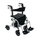 Deambulatore Pieghevole con Seduta Impugnatura e Freno in Alluminio 98x62x84-97 cm 