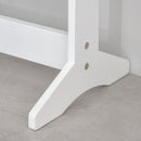 Specchio da Terra Armadio Portagioie Regolabile e Luci LED Bianco 36x30x136 cm 