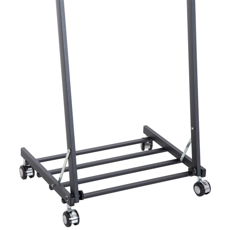 Stander Appendiabiti con Ripiano in Metallo Nero 68x41x155 cm 