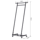 Stander Appendiabiti con Ripiano in Metallo Nero 68x41x155 cm 