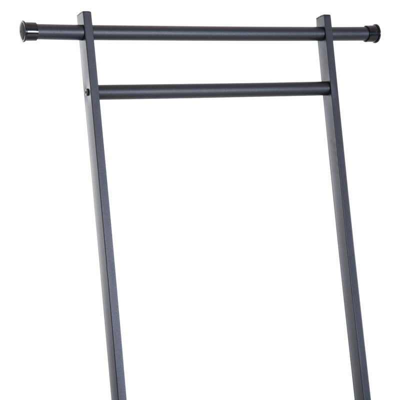 Stander Appendiabiti con Ripiano in Metallo Nero 68x41x155 cm 
