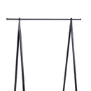 Stander Appendiabiti con 2 Ripiani Scarpiera in Acciaio Robusto Nero 100x46x148 cm 