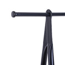 Stander Appendiabiti con 2 Ripiani Scarpiera in Acciaio Robusto Nero 100x46x148 cm 