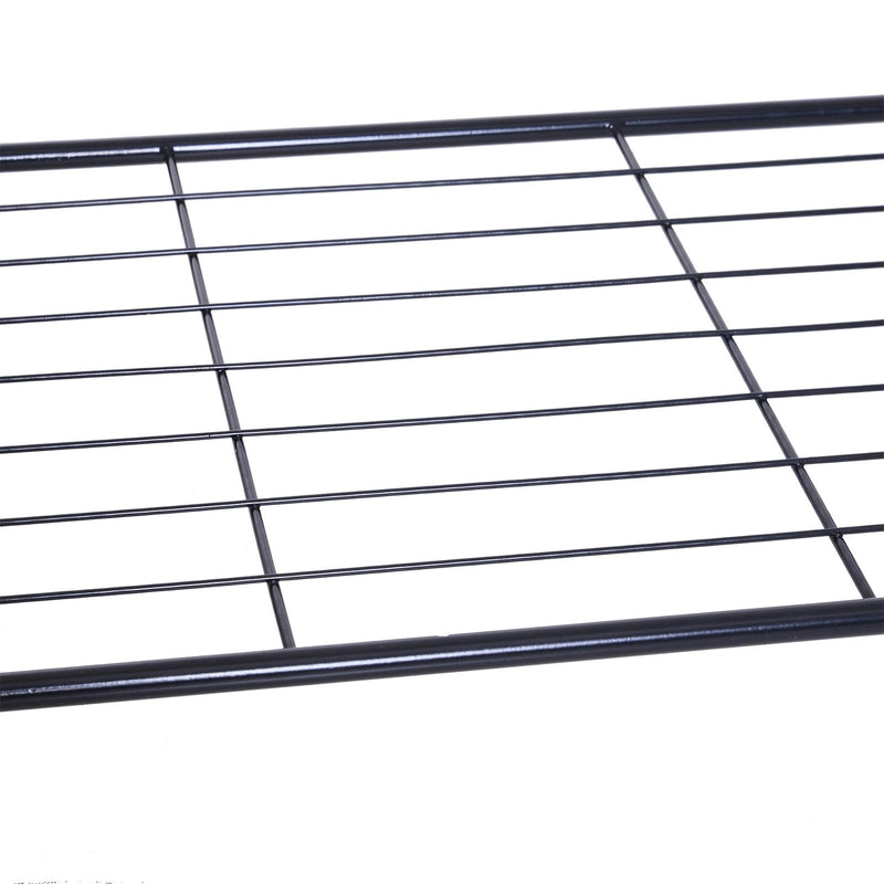 Stander Appendiabiti con 2 Ripiani Scarpiera in Acciaio Robusto Nero 100x46x148 cm 