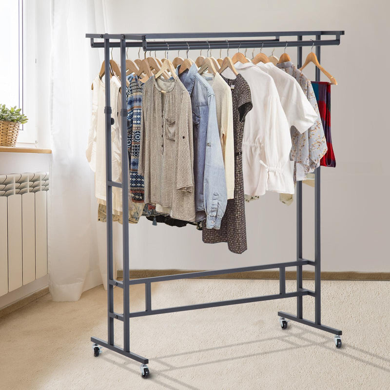 Stander Appendiabiti Nero 101x50.5x118-140 cm 