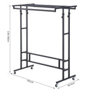 Stander Appendiabiti Nero 101x50.5x118-140 cm 