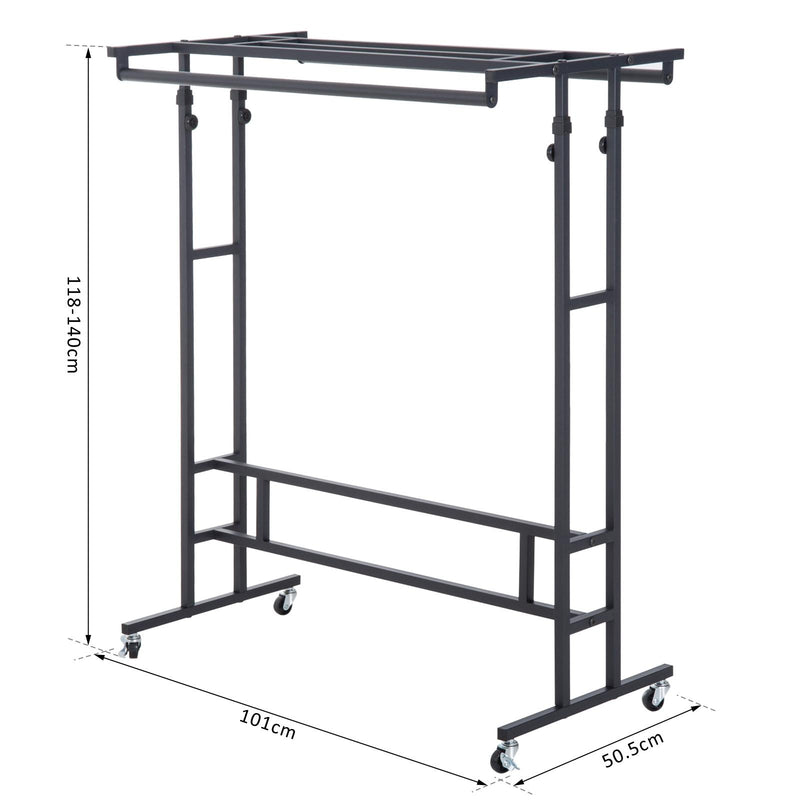Stander Appendiabiti Nero 101x50.5x118-140 cm 