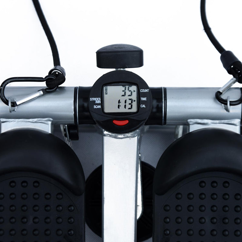 Mini Stepper Professionale per Allenamento Fitness a Casa con Corde Elastiche in Acciaio 38x30x16 cm 