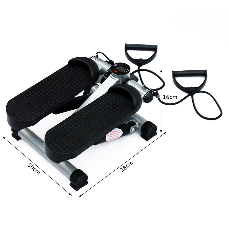 Mini Stepper Professionale per Allenamento Fitness a Casa con Corde Elastiche in Acciaio 38x30x16 cm 