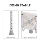 Sedile da Doccia con Schienale Sedia da Vasca Altezza Regolabile Antiscivolo 