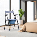 Sedia WC Pieghevole con Vaso Rimovibile per Anziani e Disabili in Tubi di Ferro e Plastica 52x50x75 cm 