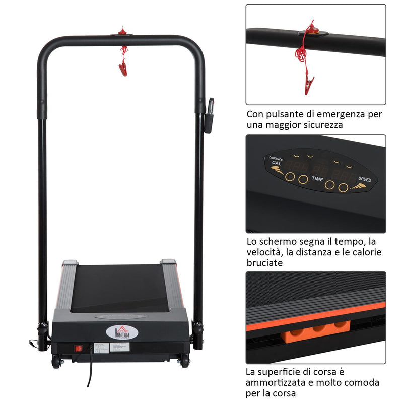 Tapis Roulant Elettrico Pieghevole Compatto Salvaspazio con Telecomando 