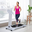 Tapis Roulant Elettrico Compatto Pieghevole in Acciaio Velocità 10.0Km/h Bianco e nero 