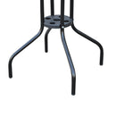 Tavolino da Giardino in Ferro con Piano in Vetro Temperato Nero Ø60x70 cm 