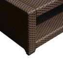 Tavolino da Giardino in Rattan Sintetico Marrone 93x56x38.5 cm 