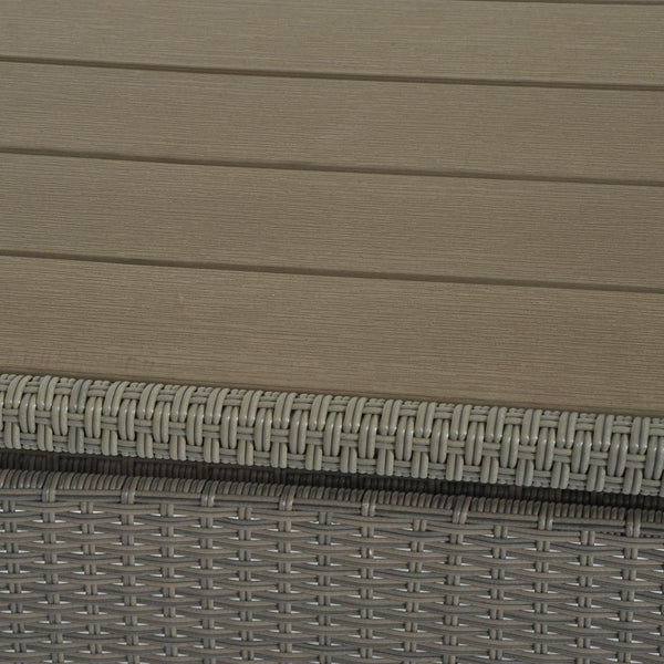 Grauer Gartentisch aus synthetischem Rattan 150x85x74 cm acquista