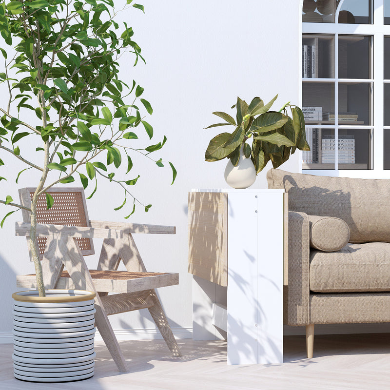 Tavolo Pieghevole Salvaspazio Bianco Rovere 103x76x73.5 cm 