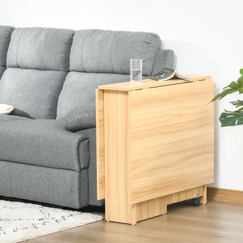 Tavolo Pieghevole Salvaspazio Legno Naturale 140x80x74 cm 