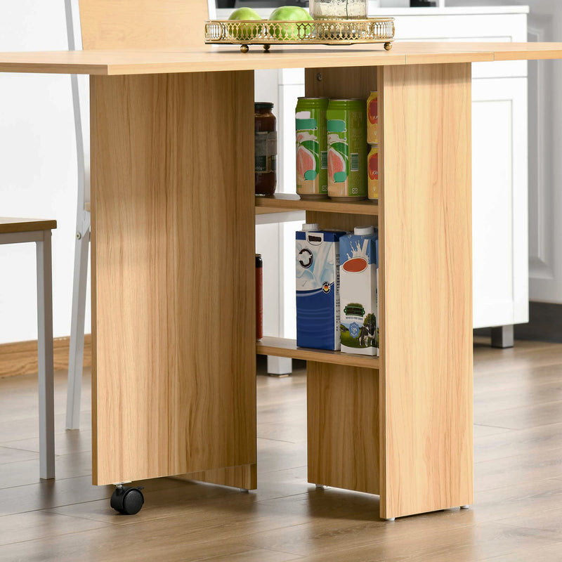 Tavolo Pieghevole Salvaspazio Legno Naturale 140x80x74 cm 