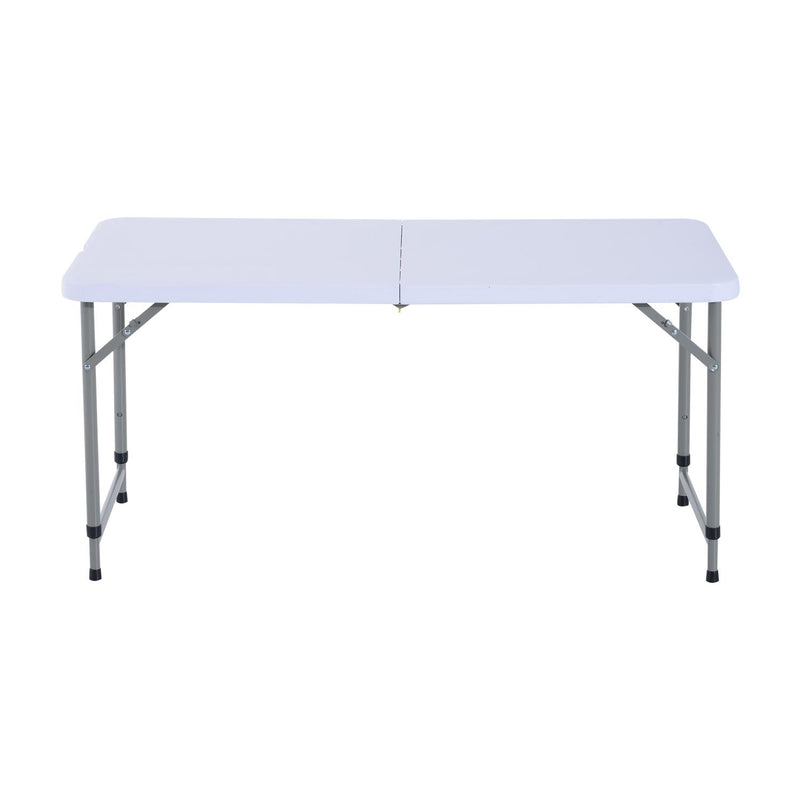 Tavolo da Campeggio Picnic Richiudibile a Valigetta in Polietilene Bianco 122x61x59/74 cm 