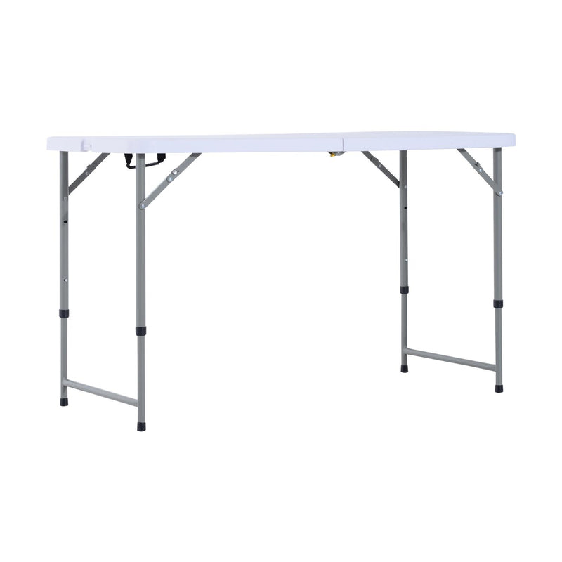 Tavolo da Campeggio Picnic Richiudibile a Valigetta in Polietilene Bianco 122x61x59/74 cm 