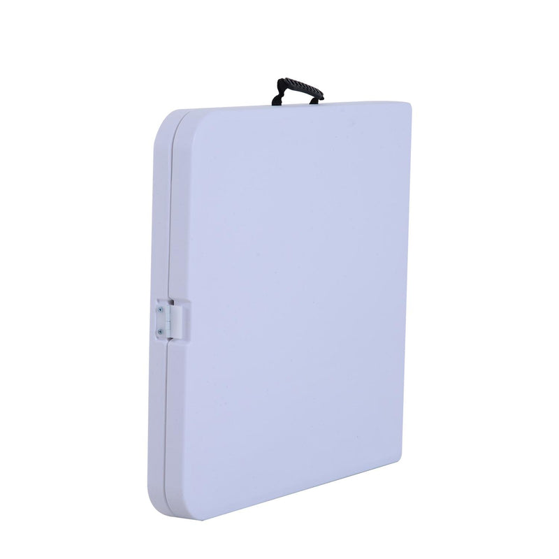 Tavolo da Campeggio Picnic Richiudibile a Valigetta in Polietilene Bianco 122x61x59/74 cm 