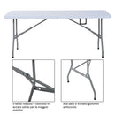 Tavolo da Campeggio Picnic Pieghevole Portatile Richiudibile in Valigia in PE 180x74x74 cm 