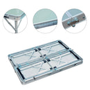 Set Tavolo da Campeggio Picnic 2 Panche Pieghevole in Alluminio Argento 