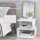 Tavolino da Caffè 2 Ripiani Design Moderno Legno Bianco 40x40x43 cm 